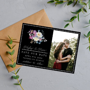 Romantische Bloemen Moody Donkere Bloemen Huwelijk Save The Date