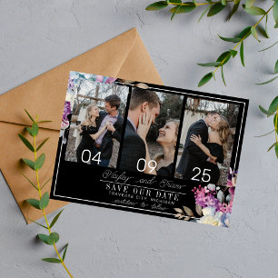 Romantische Bloemen Moody Donkere Bloemen Huwelijk Save The Date