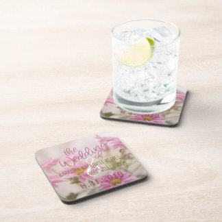 Romantische Bloemen Plastic Onderzetter Set Roze D