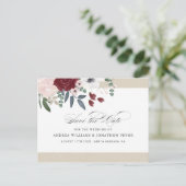 Romantische Bloemen Save the Date Briefkaart (Staand voorkant)