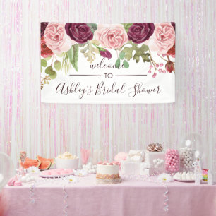 Romantische Bloemen Shower Welkom Banner