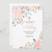 Romantische Bloemen Uitnodiging (Voorkant / Achterkant)