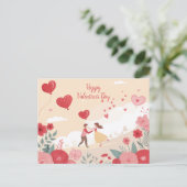 Romantische Bloemen Valentijnsdag Briefkaart (Staand voorkant)