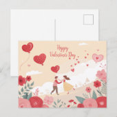 Romantische Bloemen Valentijnsdag Briefkaart (Voorkant / Achterkant)