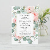 Romantische Bloemen Verlovingsfeest Kaart (Staand voorkant)