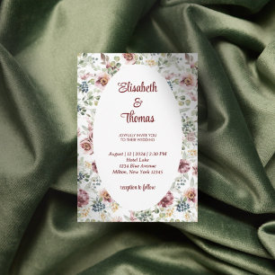 Romantische bloemen vintage bruiloft uitnodiging