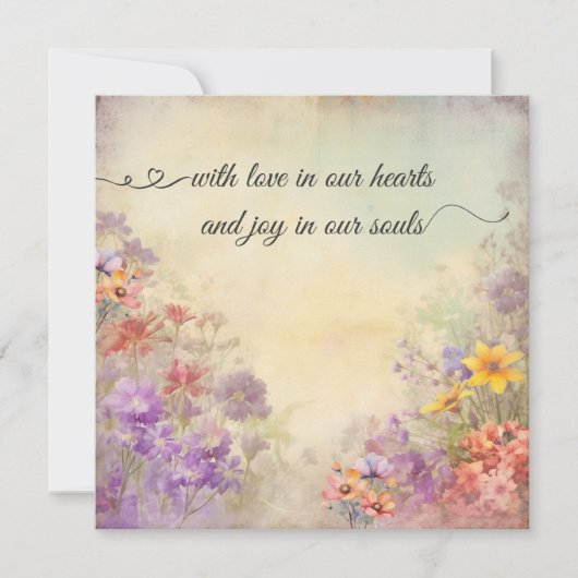 Romantische Bloemen Waterverf bruiloft Dank u kaar Bedankkaart (Voorkant)