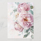 Romantische bloemen waterverf rozen bruiloft menu (Achterkant)