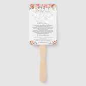 Romantische Bloemen Waterverf Trouwprogramma Handwaaier (Achterkant)