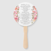 Romantische Bloemen Waterverf Trouwprogramma Handwaaier (Achterkant)