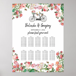 Romantische  bloemen Weddenschappenkaart Poster