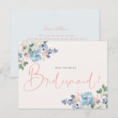 Romantische bloemen zal je mijn bruidsmeisje kaart (Voorkant / Achterkant)