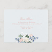 Romantische bloemen zal je mijn bruidsmeisje kaart (Achterkant)