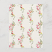 romantische bloemenbogen Digitale bruiloft Details Kaart (Achterkant)