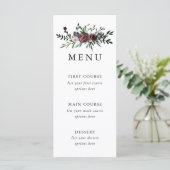 Romantische Bloemenbruiloft Menu Kaart (Staand voorkant)
