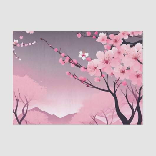 Romantische bloemenkersenbloesem tissuepapier (Voorkant)