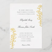 Romantische Bloemenschets Lily Valley Formele brui Folie Uitnodiging (Voorkant)