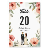 Romantische bloementuin bruid en bruidegom bruilof kaart (Achterkant)