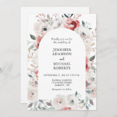 Romantische bloementuin elegante bruiloft kaart (Voorkant / Achterkant)