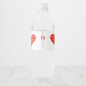 Romantische bloemhart voor Valentijnsdag Waterfles Etiket (Achterkant)