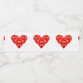 Romantische bloemhart voor Valentijnsdag Waterfles Etiket (Enkel label)