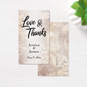 Romantische bloemige Liefde en Dank Trouwcadeaukaa Visitekaartjes