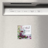 Romantische bloemslingers Paarse viooltjes Datum r Magneet (Insitu (Vaatwasser))