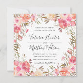 Romantische Bloesem Bloemen Bloemen Huwelijksuitno Kaart (Voorkant)