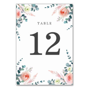 Romantische bloesems Blush Pink and White Floral Kaart