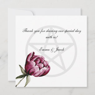 Romantische Bloom Bloemen Peony Pentacle Bedankkaart