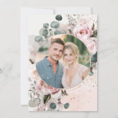 Romantische blos bloemenbruiloft kaart (Achterkant)