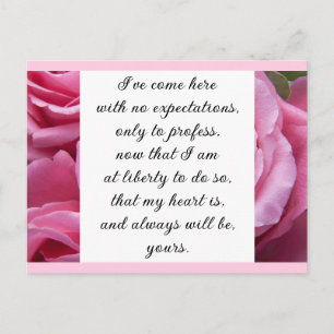 Romantische Blos Roze Bloemige Jane Austen Liefdes Briefkaart