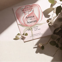 Romantische Blozende Roze Aquarel Roos Bruiloft