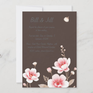 Romantische Blush Bloemen Rijk Chocolade Bruin Huw Kaart