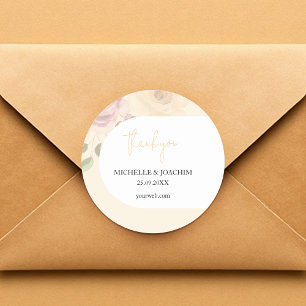 Romantische Blush Boho Floral Waterverf Ronde Sticker