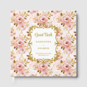 Romantische Blush Gold bruiloft gastenboek onderte (Voorkant)