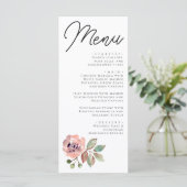 Romantische Blush Mauve Horizontale Bewaar de Datu Menu (Staand voorkant)