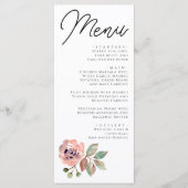 Romantische Blush Mauve Horizontale Bewaar de Datu Menu (Voorkant)