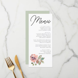 Romantische Blush Mauve Horizontale Save the Date Menu