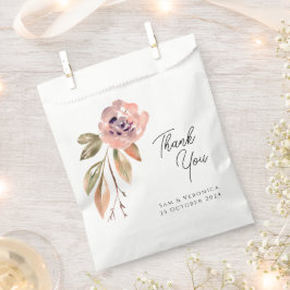 Romantische Blush Mauve Waterverf Bedankzakje