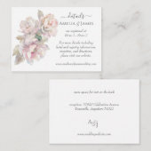 Romantische Blush Peony Bloemen Huwelijk Informatiekaartje (Voorkant / Achterkant)