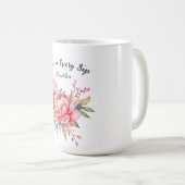 Romantische Blush Peony Wedding Coffee Mok (Voorkant rechts)