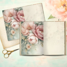 Romantische Blush Pioen Junk Journal Pagina