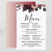 Romantische Blush Roze Bourgondië Floral Bruiloft  (Voorkant / Achterkant)