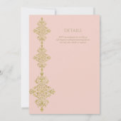 Romantische Blush Roze Goud  Bruiloft Kaart (Achterkant)