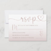 Romantische Blush Roze Gradient Wedding RSVP Kaartje (Voorkant)