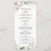 Romantische Blush Roze groen bladeren gouden Lijst Programma (Achterkant)