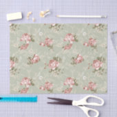 Romantische Blush Roze Rozen - Sage Groene Achterg Tissuepapier (Craft)