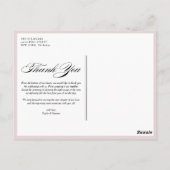 Romantische Blush Roze Tuin Rozen bruiloft Dank u Briefkaart (Achterkant)