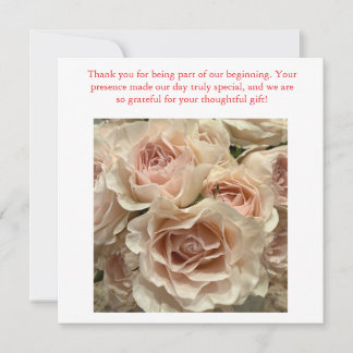 Romantische Blush Rozen Boeket Bruiloft Dank Je Ka Bedankkaart